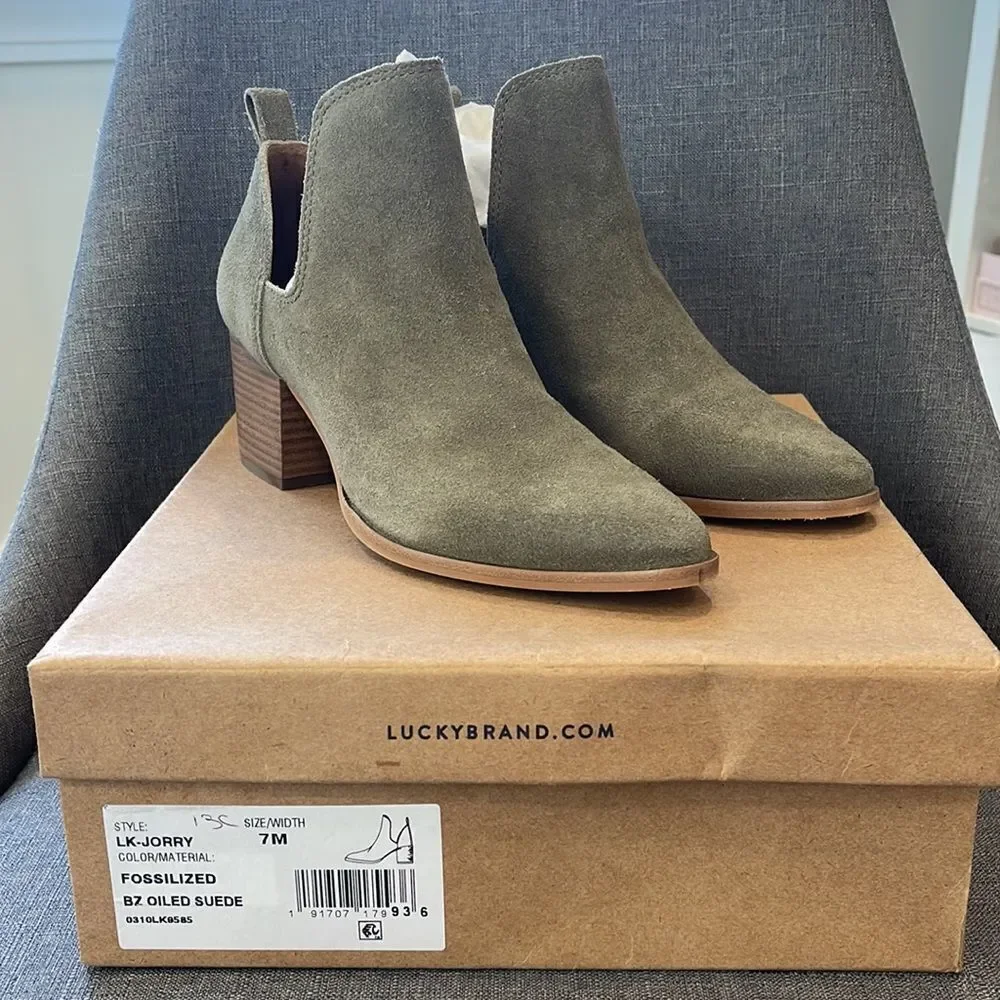 Lucky Brand Jorry‎ Oiled Suede Ankle Bootie Size 7